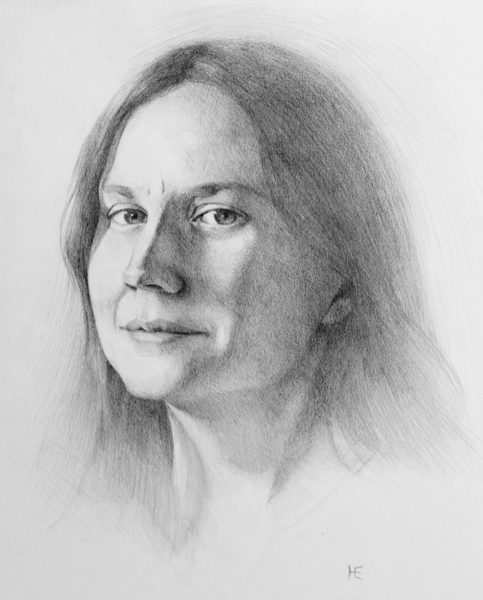 Portrait, graphite drawing by Aliciane